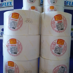 rótulo em papel couchê para  sorvete